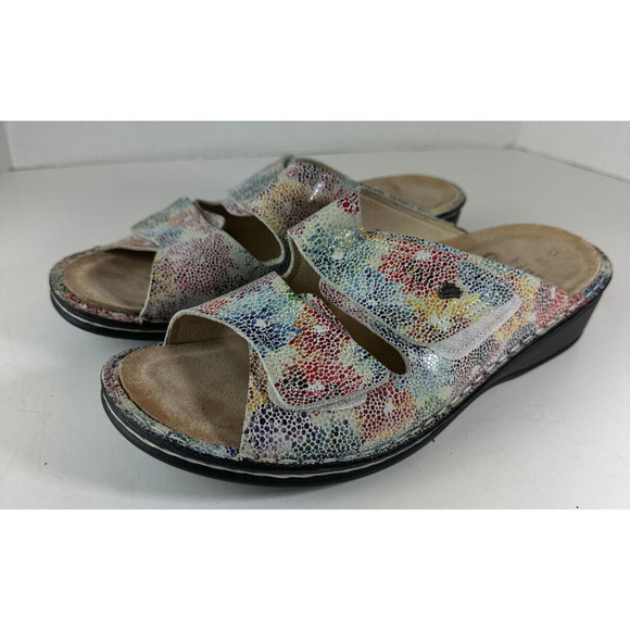 Finn Comfort German Two Strap Sandals Mult-Colored Cork Slides Women's 40 US 8.5 - Picture 9 of 14
